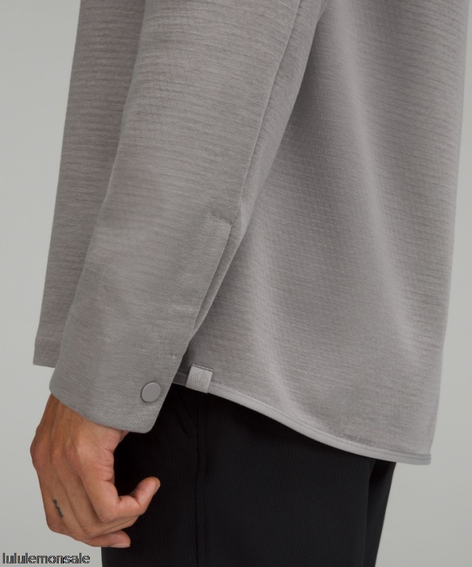 Lululemon Verkauf DELULU625 | Lululemon Deutschland Überhemd Aus Möwengrauem Gridliner-Fleece